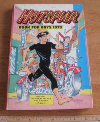 Hotspur Book For Boys Hb Tpb 1979 Great Britain Tough Indians Motorcycles Cvr