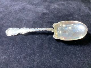 Antique Wallace Sterling Silver Je Caldwell Co 1891 Serving Spoon 7.  5” Monogram