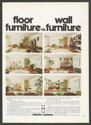 Interior Systems Floor Furniture Vs Wall Furniture - 1971 Vintage Print Ad