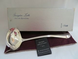 Vintage Large Silver Plated Punch Ladle Gerity Box & Pouch
