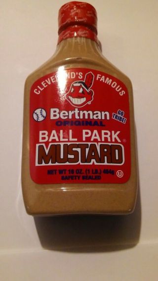 Bertman Ballpark Mustard W/ Banned/discontinued Chief Wahoo Logo On Label.