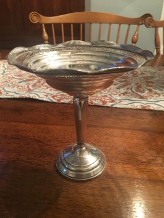 Vintage Sterling Silver Weighted Pedestal Candy Dish