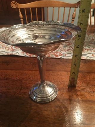 Vintage Sterling Silver Weighted Pedestal Candy Dish 2