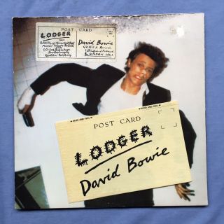 David Bowie Lodger Lp Promo W/ Postcard Sticker Rca Aql1 - 3254 Sterling W/ Sleeve