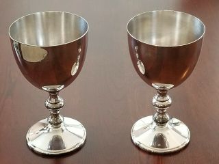 Vintage W&s Blackinton Fine Silver Plate Wine Goblet 16 Set Of 2