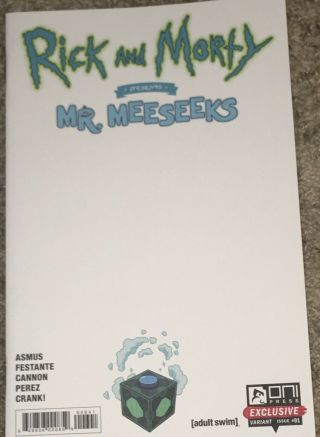 Rick And Morty Present Mr Meeseeks 1 (2019 Oni) Sdcc Exclusive Blank Variant