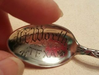 Sterling Silver Souvenir Spoon From Fort Worth Texas
