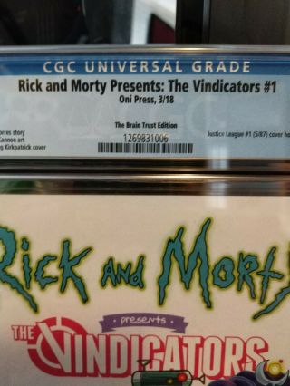 Rick and Morty Presents The Vindicators 1 CGC 9.  8 Brain Trust Variant Edition 2