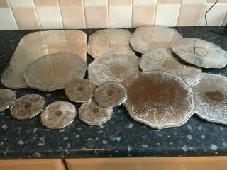 A large selection of 15 silver plated Place mats & coasters 3