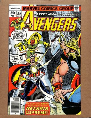 Avengers 166 - Near 9.  2 Nm - Captain America Iron Man Marvel Comics