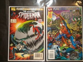 Spider - Man Planet Of The Symbiotes 1 & 4 Venom Marvel Comic 1995