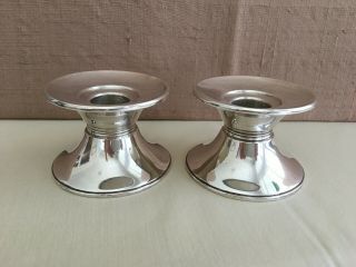 Vintage Pair Gorham Pyramid Sterling Silver Weighted Candlesticks Candle Holders
