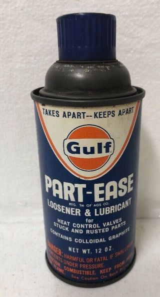 Vintage Gulf Part - Ease Loosener & Lubricant Can Gulf Oil & Gas 12oz