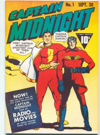 Captain Midnight 1 Sept 1942 / Modern B&w Reprint Of A Golden Age Comic