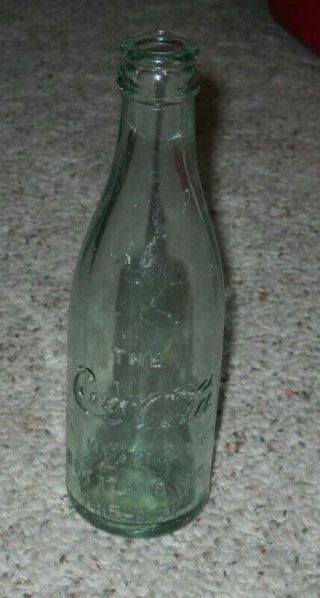 Aqua Embossed Coca Cola Glass Bottle Chicago