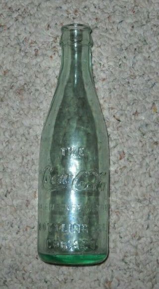 Aqua Embossed Coca Cola Glass Bottle Chicago 3