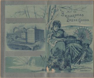 Bifold Victorian Trade Card - Broadfhead - Jamestown,  Ny - Decatur,  Mi - Factory View