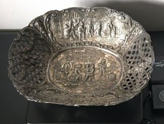 Vintage Signed,  D.  S.  Co. ,  Derby Silver Silverplate Bowl Drinking Gathering Scene
