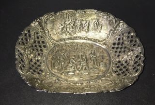 Vintage Signed,  D.  S.  Co. ,  Derby Silver Silverplate Bowl Drinking Gathering Scene 3