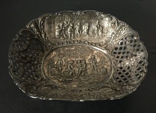 Vintage Signed,  D.  S.  Co. ,  Derby Silver Silverplate Bowl Drinking Gathering Scene 4