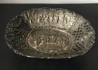 Vintage Signed,  D.  S.  Co. ,  Derby Silver Silverplate Bowl Drinking Gathering Scene 6