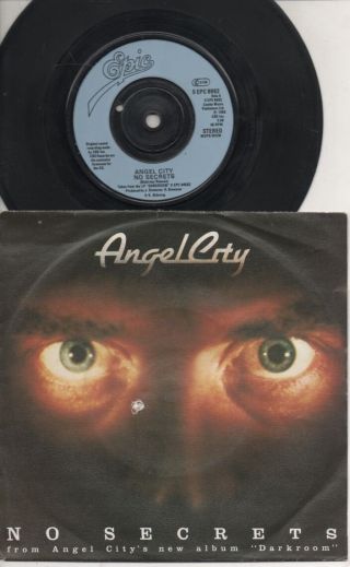 The Angels Rare 1980 Uk Only 7 " Oop Epic Label Rock P/c Single " No Secrets "