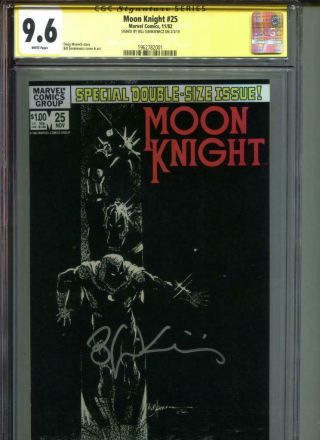 Moon Knight 25 Cgc 9.  6 Ss Bill Sienkiewicz Signed 1st Black Spectre