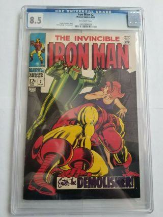 The Invincible Iron Man 2 Cgc 8.  5 Owp Marvel 6/68 Archie Goodwin The Demolisher