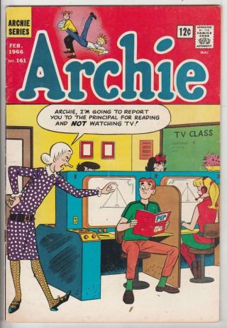 Archie 161 Strict Fn/vf,  Cover Reading Comic Books In School