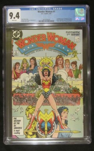 Wonder Woman 1.  Cgc 9.  4 " Key Issue ".  Origin.  Wrap - Around Cover By Perez