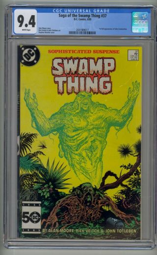 Dc Saga Of The Swamp Thing 37 First Full John Constantine Cgc 9.  4