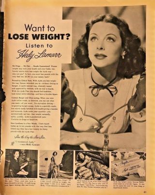 1953 Hedy Lamarr For Ayds Diet Plan Candy - Weight Loss - Vintage Ad