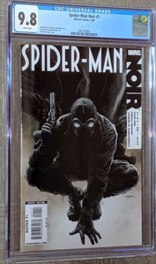 Spider - Man Noir 1 Cgc 9.  8 Marvel Comics 2009 White Pages 1st App.  Zircher Cover