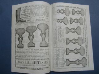 Old 1878 Getleson & Landis BOOT and SHOE Stiffeners Price List San Francisco CA. 2