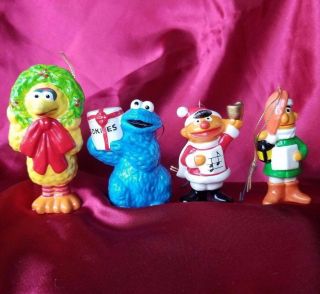 Sesame Street Cookie Monster Bert Ernie Big Bird Muppet Christmas Ornament Korea