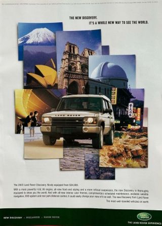 2002 Land Rover Discovery A Whole Way To See The World Vintage Print Ad