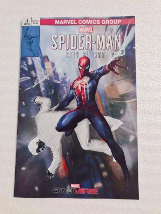 Spider - Man City At War 1 Skan Trade Variant Fantasy 15 Homage Ps4