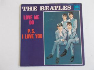 Beatles - 1964 Tollie Yellow Label " Love Me Do " 45 W Picture Sleeve - Vg/nm -