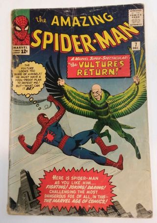 Spider - Man 7 2nd Appearance Vulture 1963 Lower Grade Complete Book