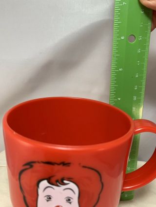 Ronald McDonald Footed Cup / Mug,  Red Plastic,  4 