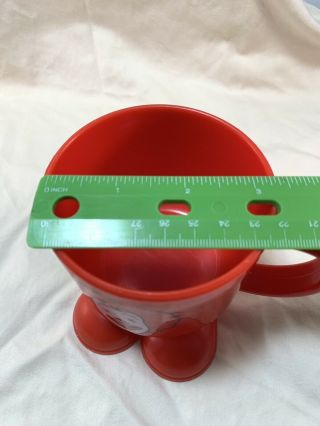 Ronald McDonald Footed Cup / Mug,  Red Plastic,  4 