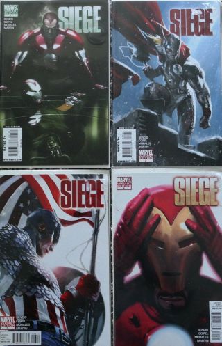 Marvel Comics Siege 1 - 4 Variant Cover Dell 