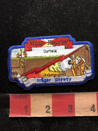Vtg & As - Is Stitching Underground Coal Mine Rescue Advertising Patch Miner 83k7