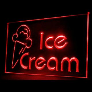 110126 Ice Cream Newest Shop Cafe Banana Split Vanilla Truffle LED Light Sign 5