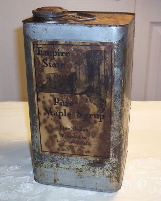 Vintage Empire State (york) Pure Maple Syrup 1 Gallon Can (empty) Smyrna Ny