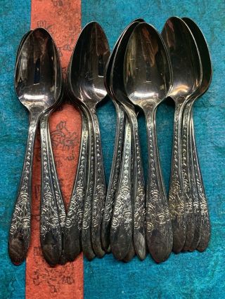 Set Of Silver Plate Demi Tasse Spoons - 16 Pc Matching
