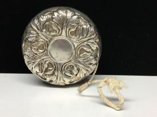 Vintage L.  S.  M.  Sterling Silver Ornate Repousse Cover Toy Yoyo Xlnt Gift