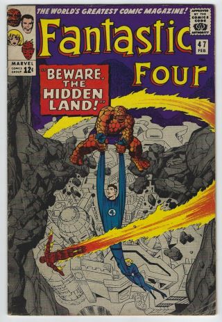 Fantastic Four 47 Silver Age Marvel Comic Book 6.  0 Fn Inhumans Dragon Man