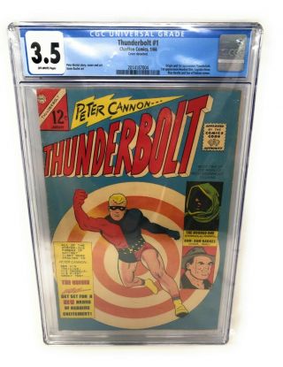 Thunderbolt 1 Charlton Comics 01/66 1966 Cgc 3.  5 Silver Age Peter Cannon
