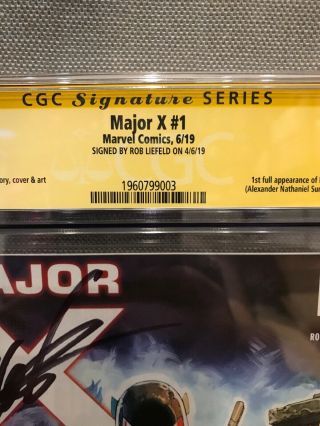 Major X 1 First Print Signature Series signed Rob Liefeld CGC 9.  8 2